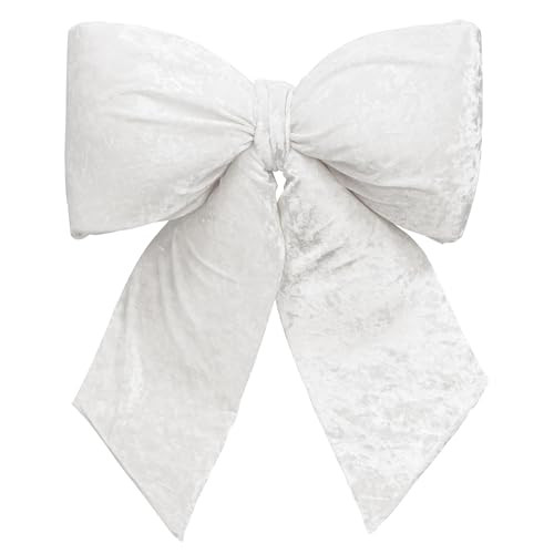 KI Store White Extra Large Plush Velvet Bows 16.5-Inch Christmas Bow Tree Topper for Christmas Tree Decoration Wedding Door Window Decor | Amazon (US)