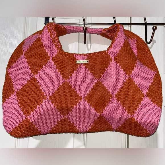 Pink & Orange Argyle Kopari Handbag Purse | Poshmark