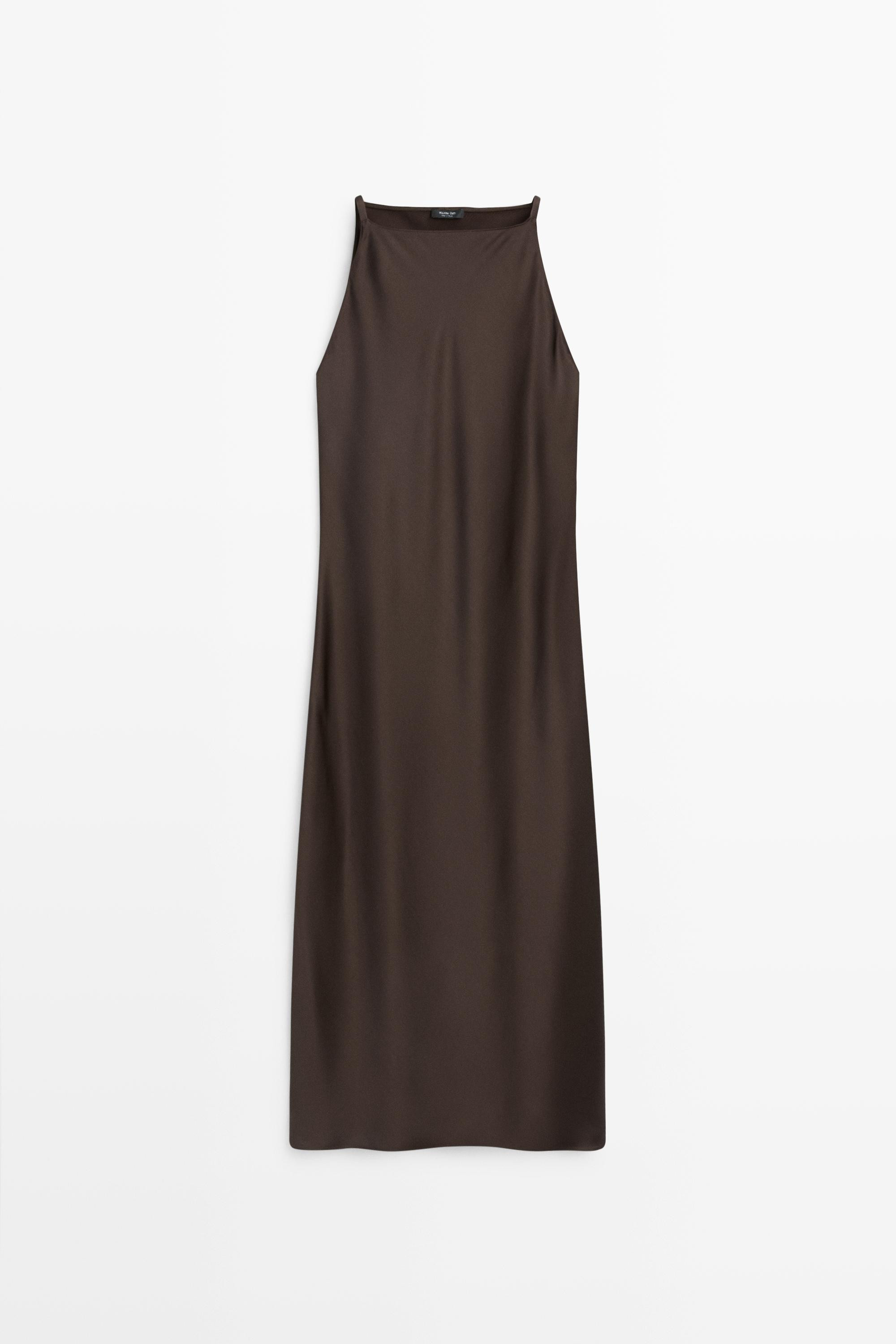 Satin midi dress | Massimo Dutti UK