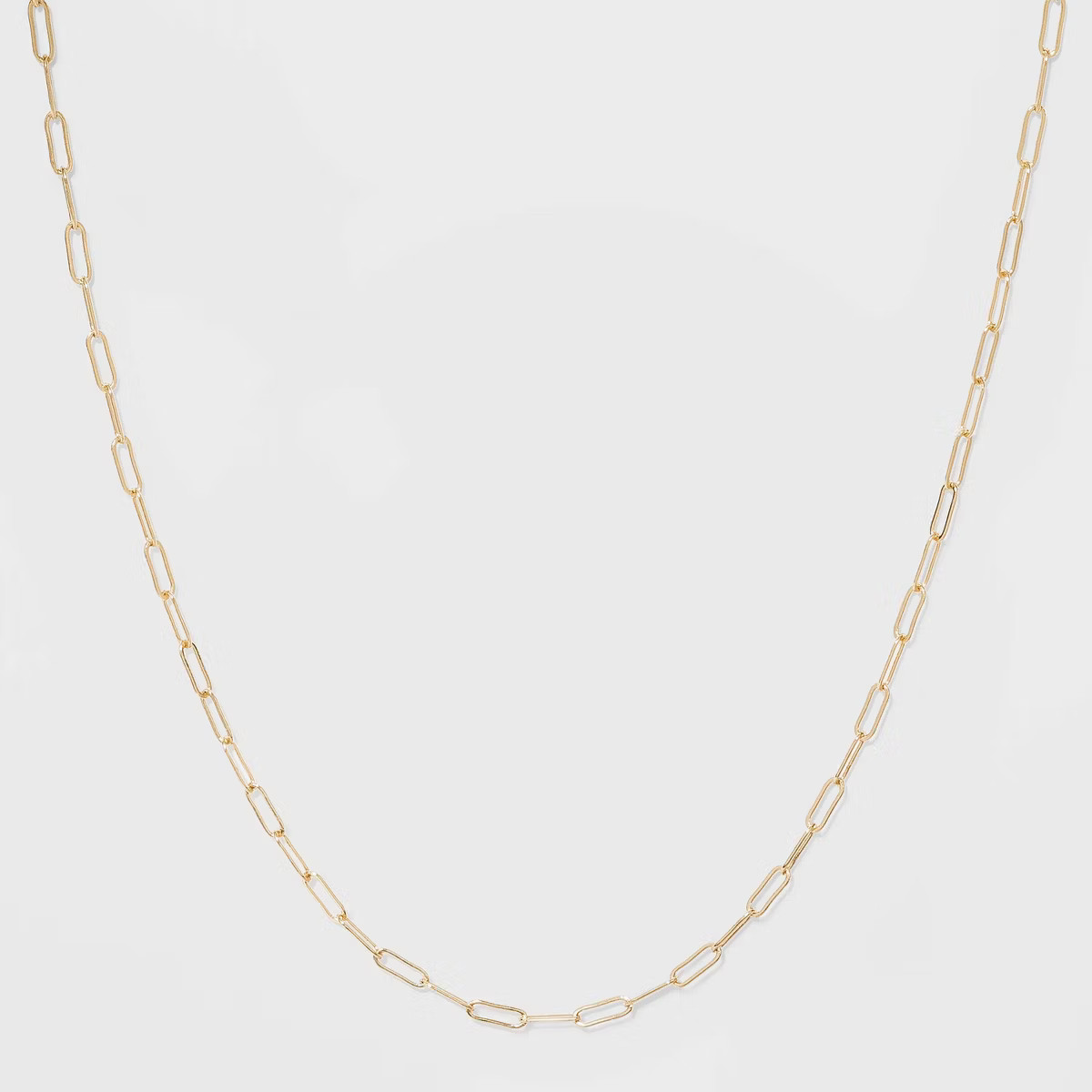Paper Clip Chain Short Necklace - A New Day™ Gold: Brass Collar Necklace with Lobster Claw Clas... | Target