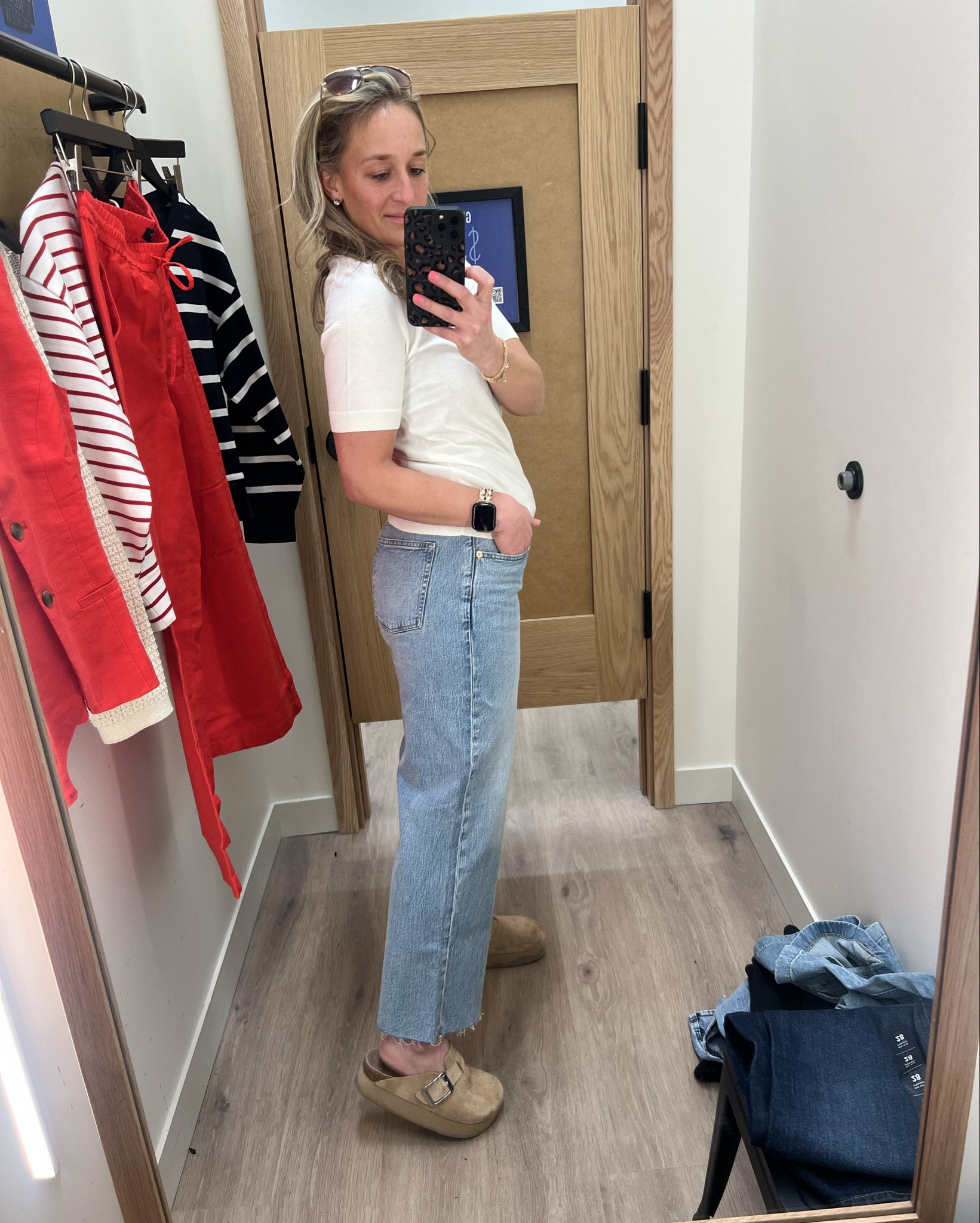 Denim that is chefs kiss- the wash, the style, the length, the butt!! The fit is on another level & works for the curves! 
All jeans are 40% off today!! @jcrew 
.
Jeans: size 28 (I wear size 6)
Short sleeve sweater that is like butter: size small
.
.
Spring summer denim jeans vacation style casual date night slides Easter sale 

#LTKootd #LTKMidsize #LTKmomlife