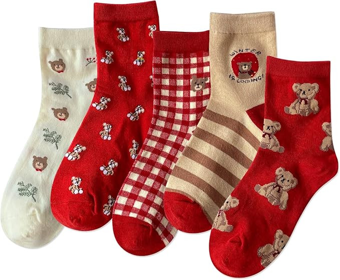 IIG 3-6 Pairs Womens Cute Animal Patterned Funny Novelty Cotton Crew Socks | Amazon (US)