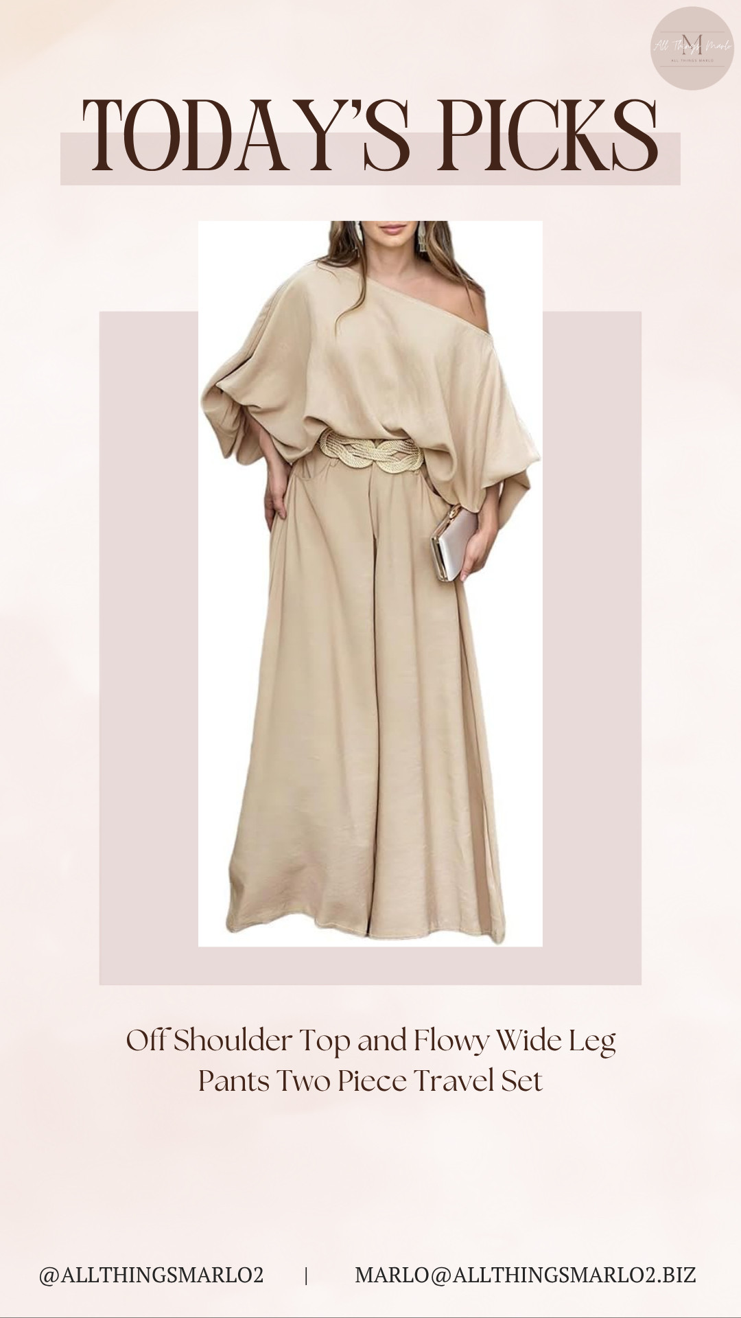 Off Shoulder Top and Flowy Wide Leg Pants Two Piece Travel Set
 

 #LTKSeasonal #LTKWorkwear #LTKTravel