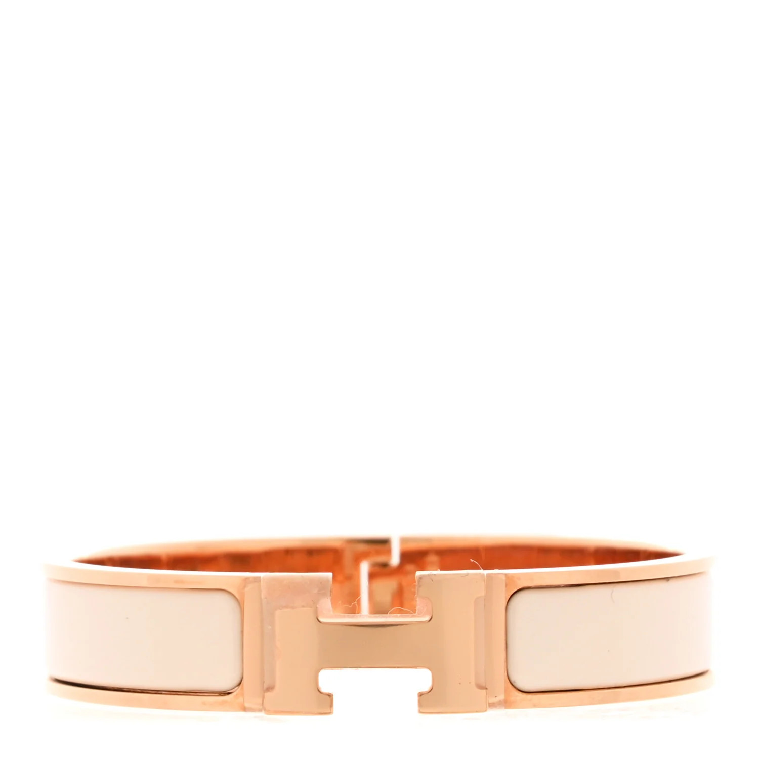 Enamel Narrow Clic Clac H Bracelet PM Creme | FASHIONPHILE (US)