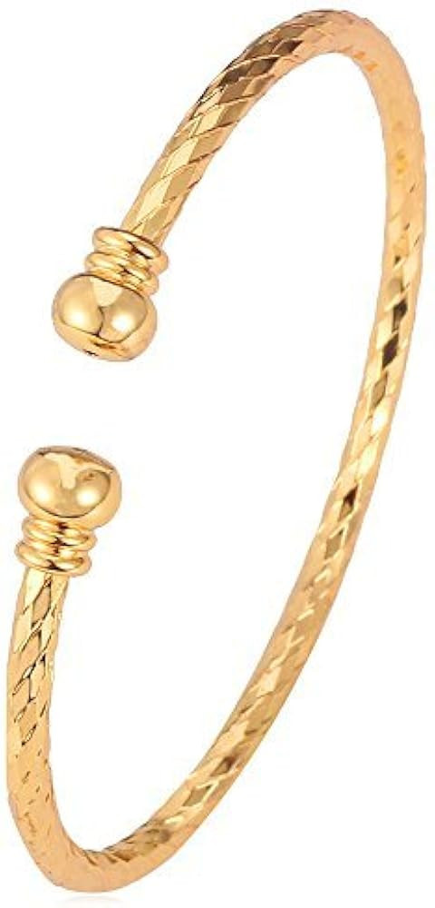 U7 Unisex Simple Cuff Bracelet 18K Real Gold Platinum Plated Fine Bracelets Fashion Jewelry Open ... | Amazon (US)