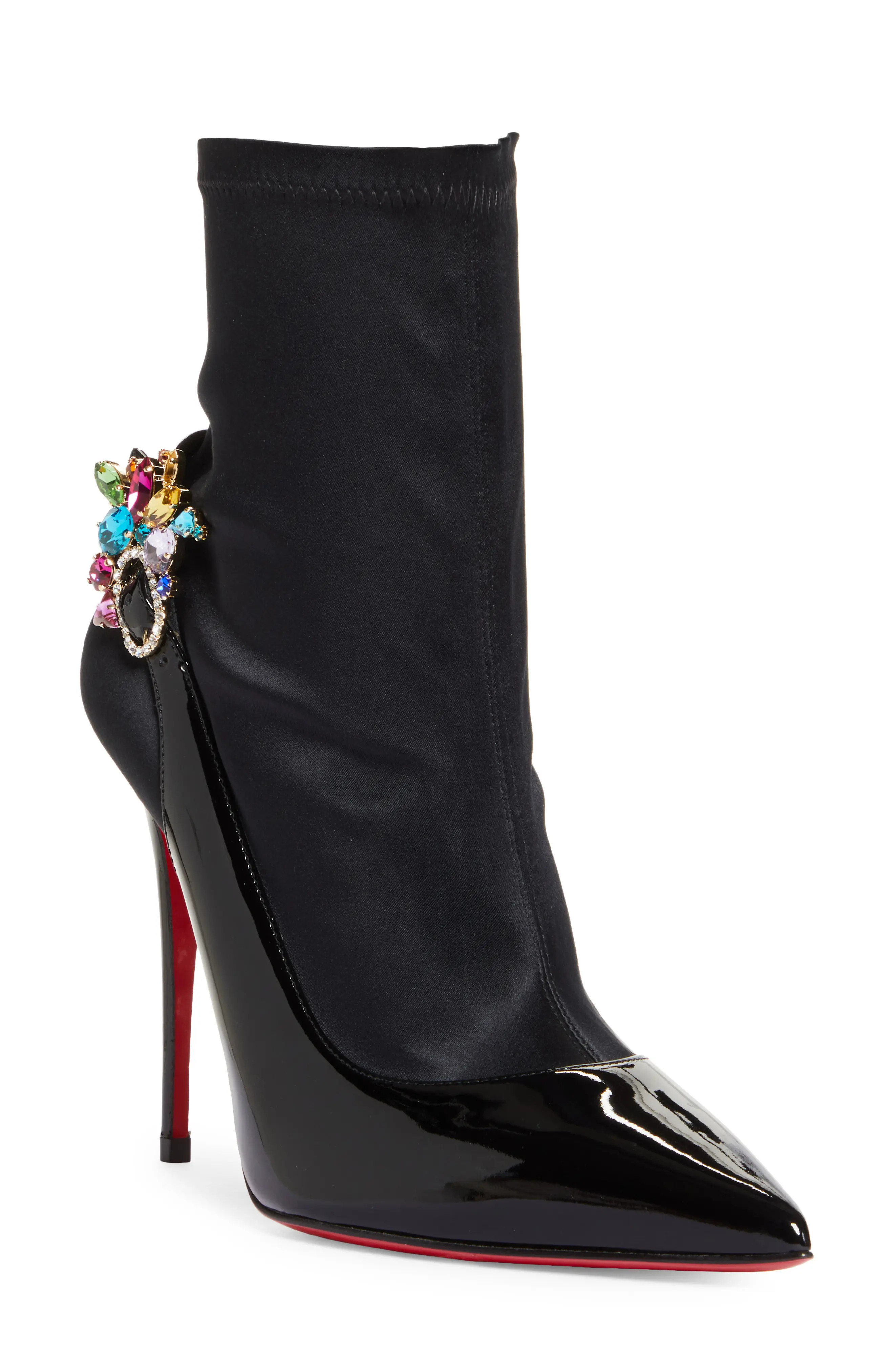 Christian Louboutin Jessie Joli Crystal Embellished Bootie, Size 6.5Us in Black at Nordstrom | Nordstrom