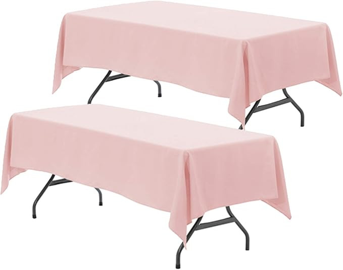 YOUR CHAIR COVERS - Pack of 2 60 x 102 inch Rectangular Polyester Tablecloth - Blush, Premium Sea... | Amazon (US)