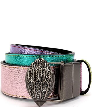 Kurt Geiger London 38mm Reversible Metallic Rainbow Leather Belt | Dillard's | Dillard's