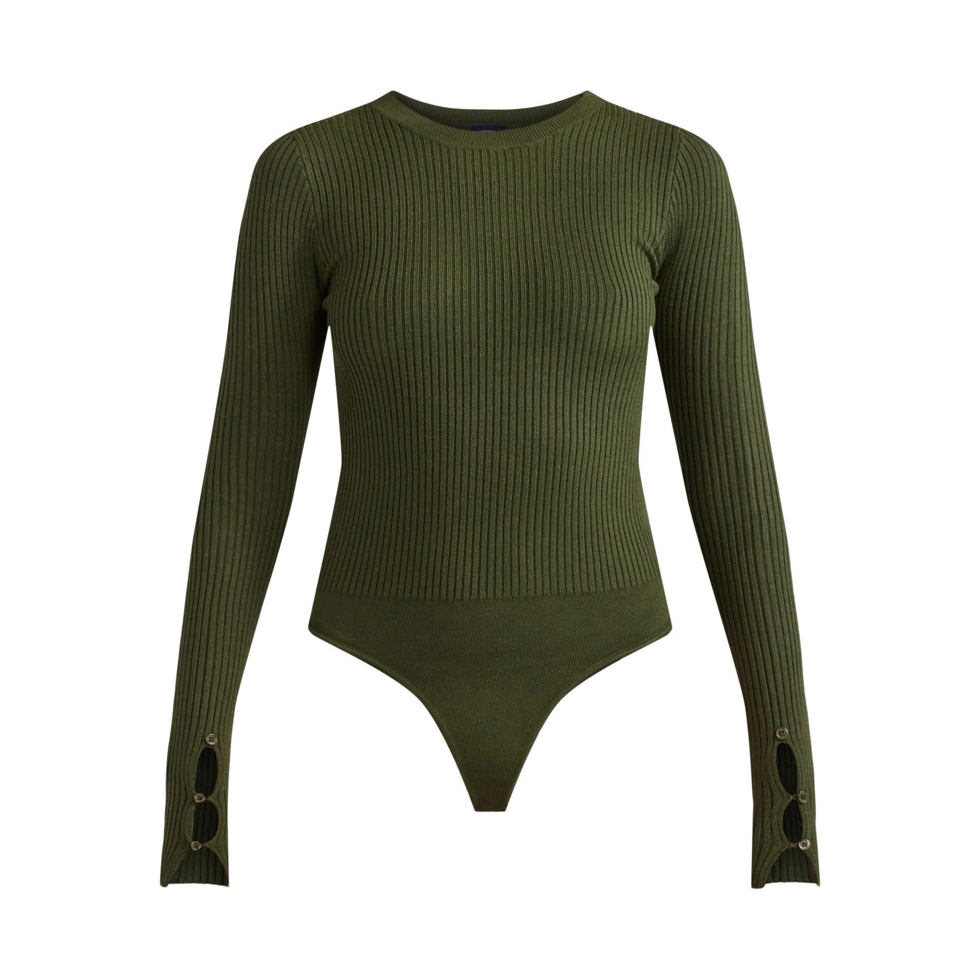 Scoop Women's Ribbed Knit Sweater Bodysuit with Long Sleeves, Sizes XS-XXL | Walmart (US)