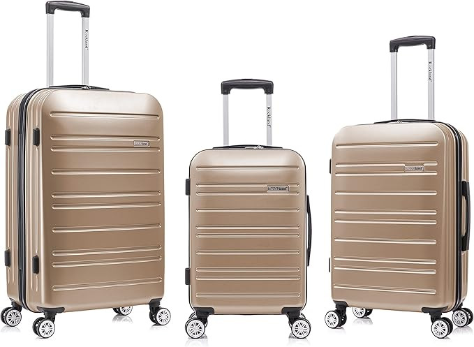 Rockland Irvine Hardside Spinner Wheel Luggage, Champagne, 19", 23", 27" | Amazon (US)