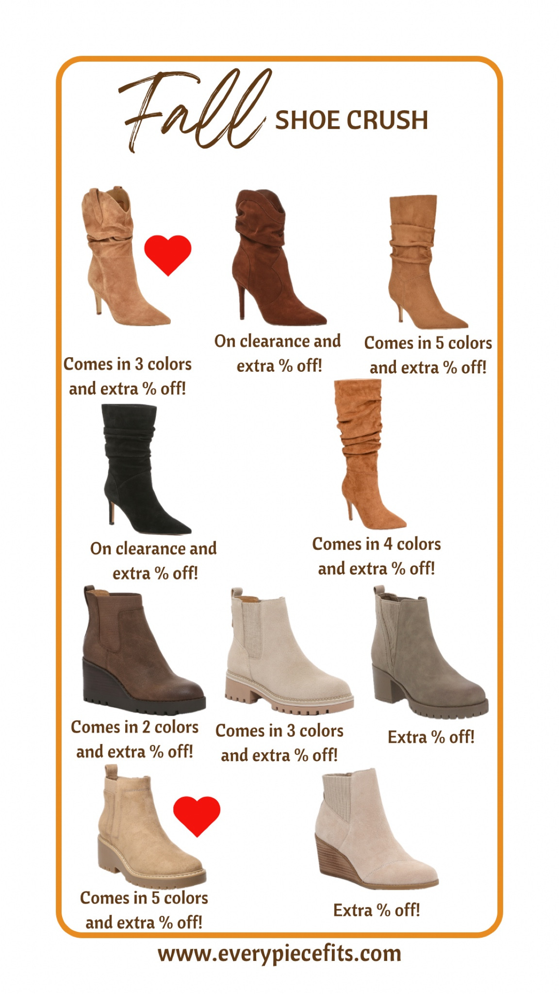 FALL SHOE CRUSH! I’m so excited about my new shoes!! I’ve put a heart next to them. They’re both so so so comfortable and perfect for fall! They’re all on sale, too! #everypiecefits

#LTKSeasonal #LTKsalealert #LTKshoecrush