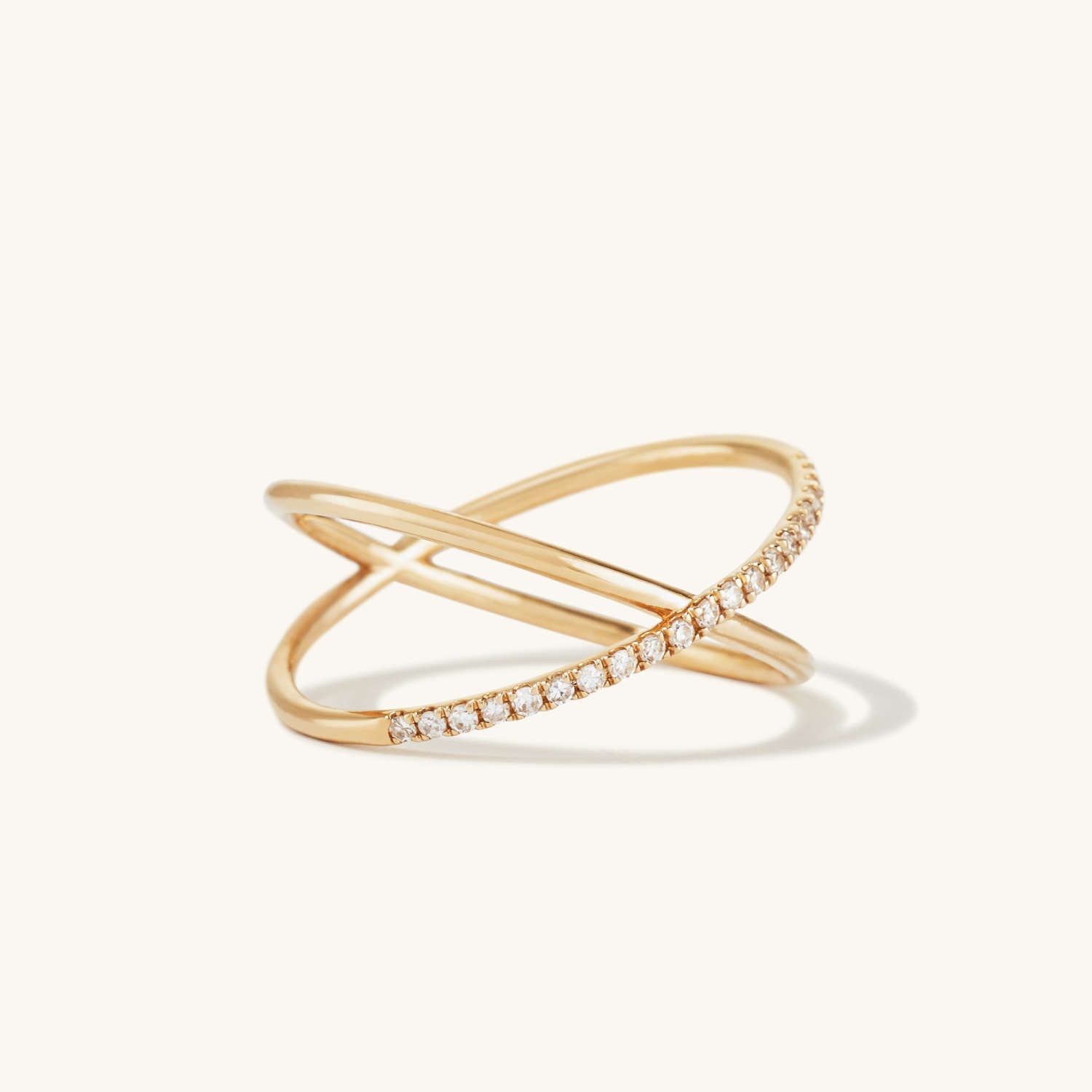 Pavé Diamond X Ring - $450 | Mejuri (Global)
