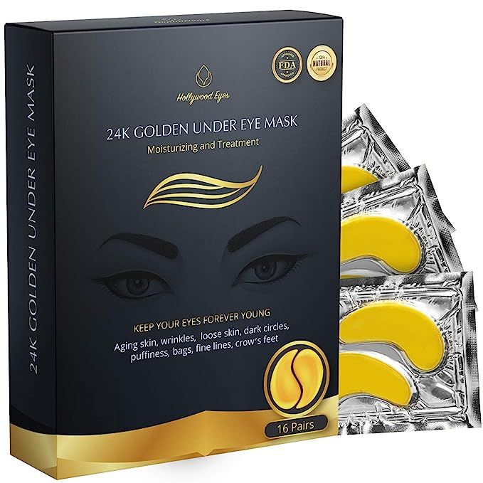 BrightJungle Under Eye Collagen Patch, 24K Gold Anti-Aging Mask, Pads for Puffy Eyes & Bags, Dark... | Amazon (US)