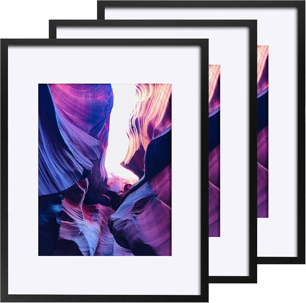 TWING Picture Frames 12x16 Set of 3, Black Large Gallery Wall Frame Set Display Photos 8.5 x 11 w... | Amazon (US)