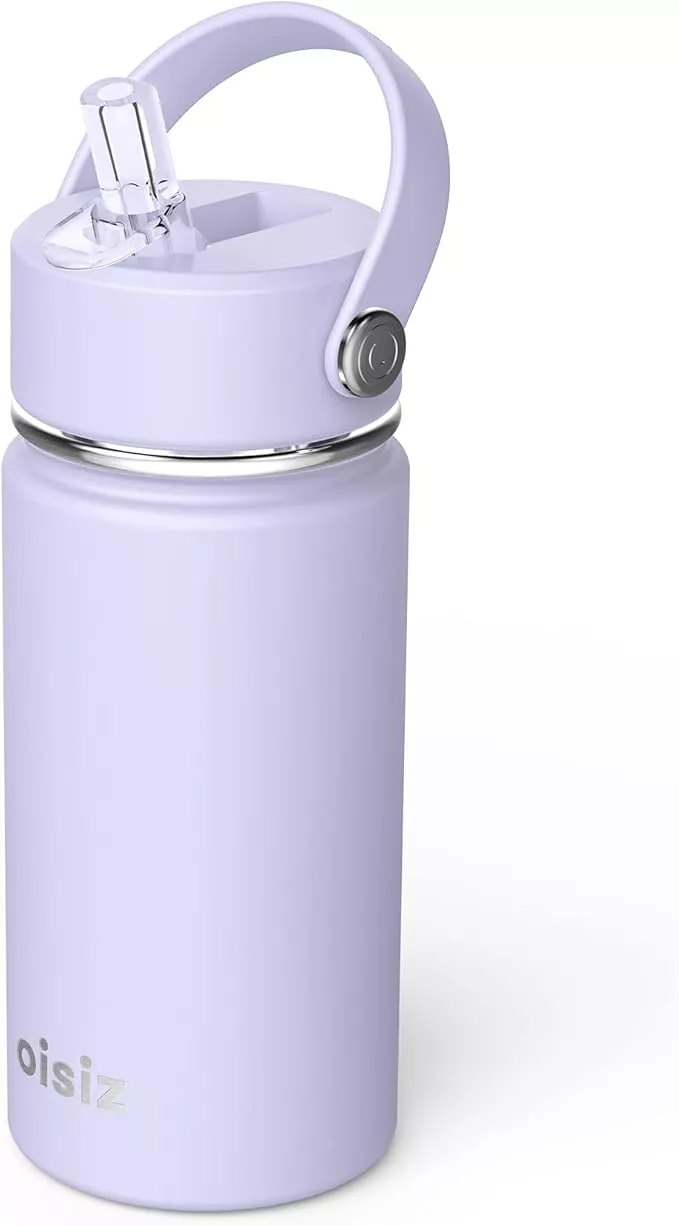 Wildkin Kids 14 oz Stainless Steel Insulated Water Bottle for Boys & Girls (Under Construction)