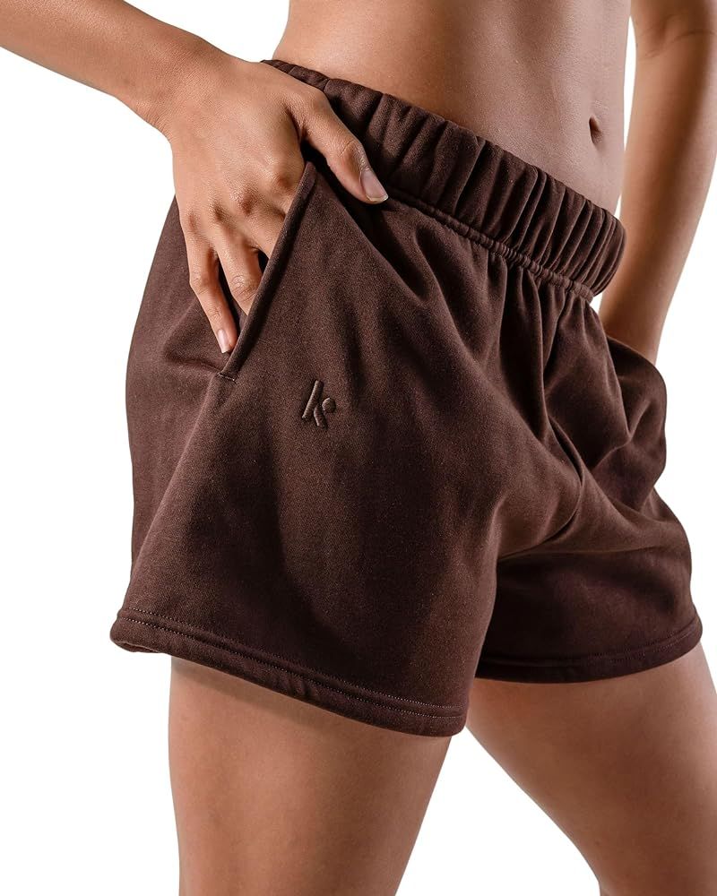 Kamo Fitness CozyTec Sweat Shorts Women High Waisted Lounge Comfy Casual Cotton Shorts with Pocke... | Amazon (US)