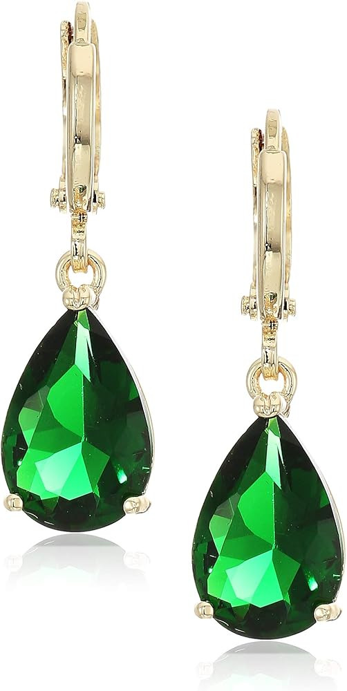 Crystal line Azuria Dange Women Teardrop Earrings with Box 18K Gold Plated Zirconia Crystals Tear... | Amazon (US)