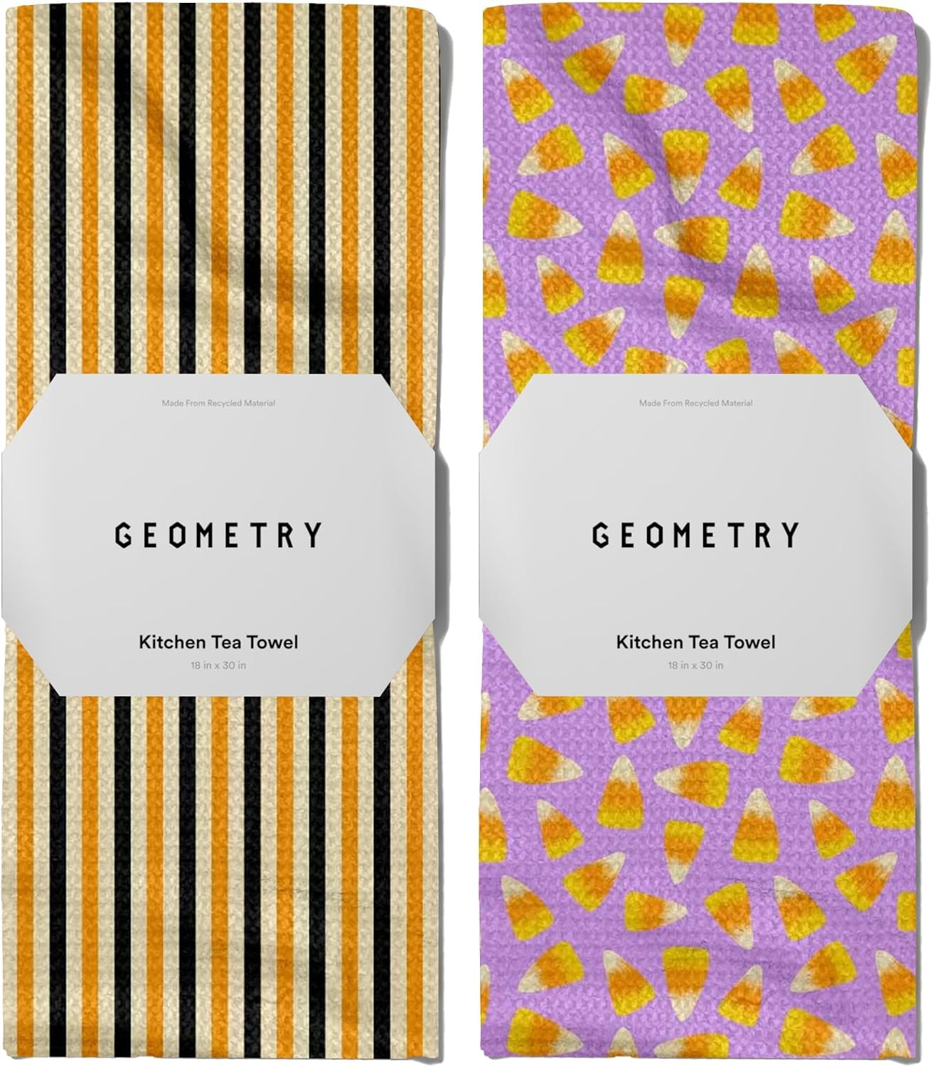 GEOMETRY Kitchen Towels - Quick Dry Microfiber Cloth Dish Towels for Kitchen Drying - Premium Quick Dry Towel - Trick or Treat, 18" x 30" - 2 Pieces | Amazon (US)
