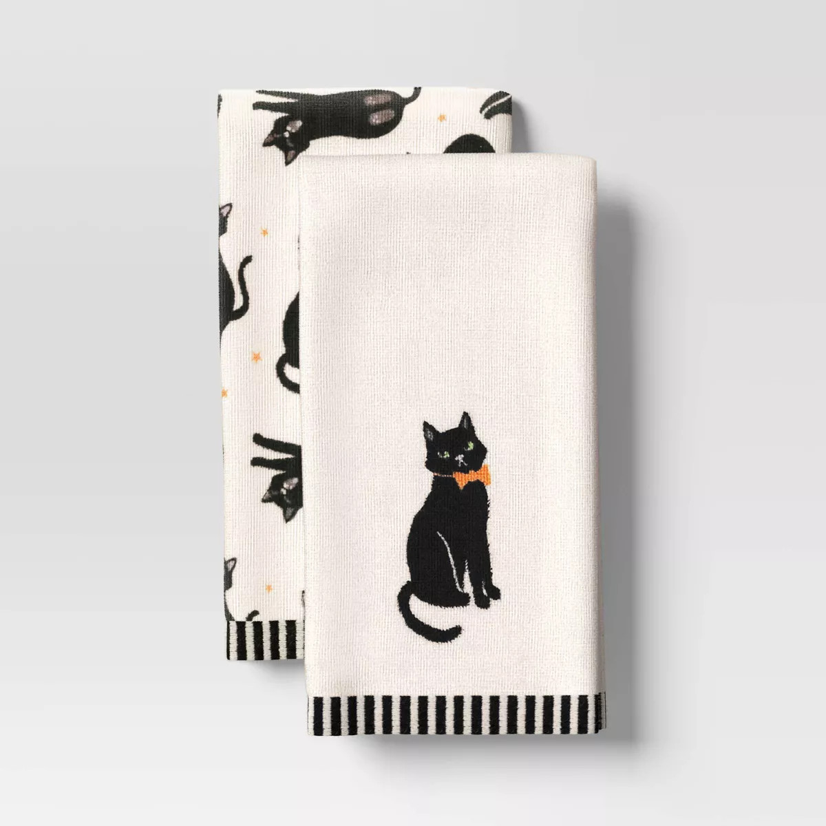 2pk Halloween Black Cats Hand Towel Set White - Hyde and EEK! Boutique™ | Target