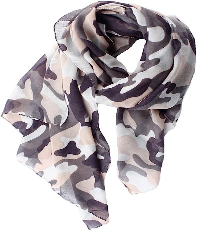 Camouflage Print Voile Print Scarf Fashionable Women Scarves | Amazon (US)