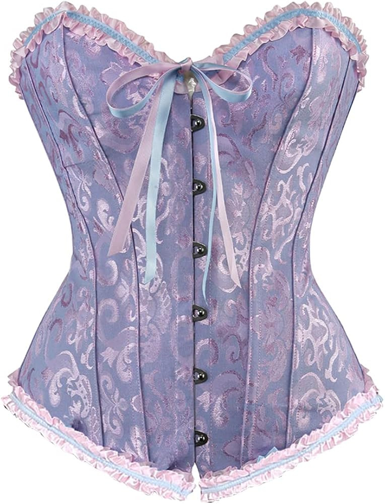 Zhitunemi Women Lace up Back Sexy Floral Corset for Women Lingerie Bustier Top Plus Size | Amazon (US)