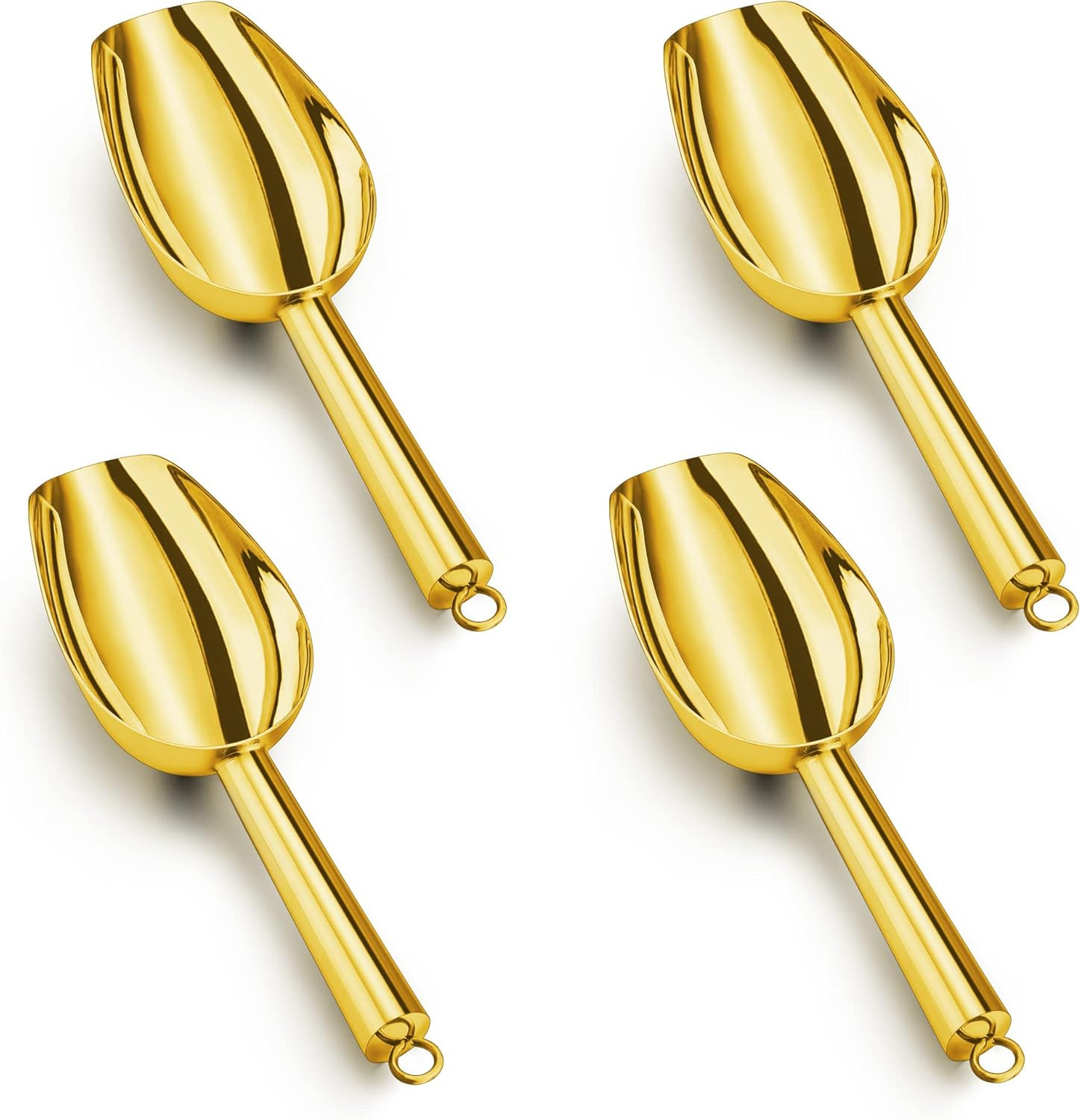 LIANYU 4-Piece Mini Ice Scoop Set, 3 Ounce Stainless Steel Scoop, Small Metal Food Scoops for Can... | Amazon (US)