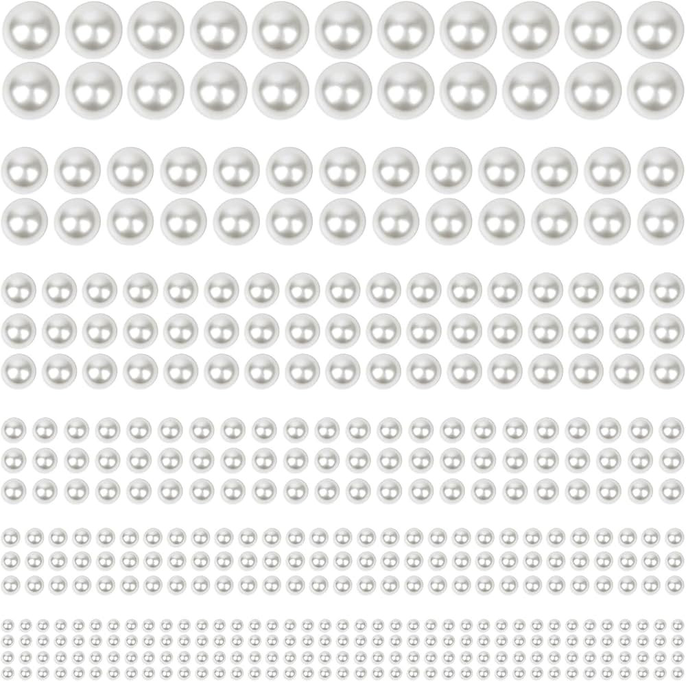 1980Pcs Self Adhesive Pearl Stickers, Shynek Hair Pearls Stick on Gems for Hair, Face, Makeup, Ey... | Amazon (US)