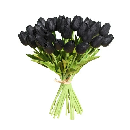 Mandy's 28pcs Black Artificial Latex Tulips for Party Home Wedding Decoration | Walmart (US)