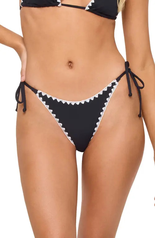 LSPACE Zhara Classic Swim Bottoms in Black/Cream at Nordstrom, Size X-Large | Nordstrom