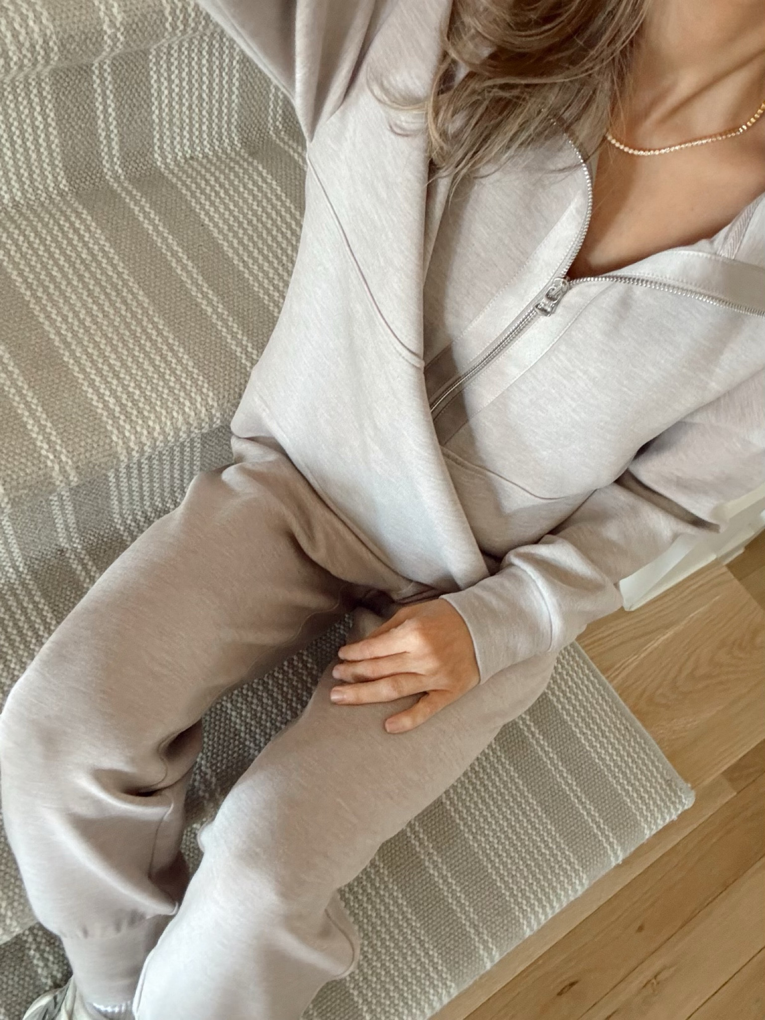 Wearing XS in pullover and S in pants (wish I got XS)