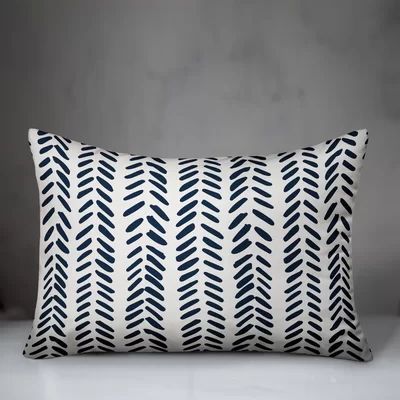Estevao Modern Herringbone Rectangular Lumbar Pillow Wrought Studio™ Color: Navy | Wayfair North America