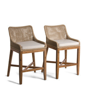 Set Of 2 Woven Rope Counter Stools | Chairs & Seating | Marshalls | Marshalls