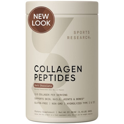 Sports Research Collagen Peptides, Dark Chocolate, 1.41 lb (640 g) | Target