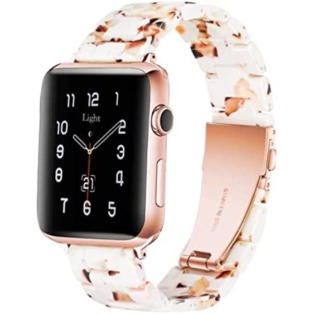Light Apple Watch Band - Fashion Resin iWatch Band Bracelet Compatible with Stainless Steel Buckle f | Amazon (US)