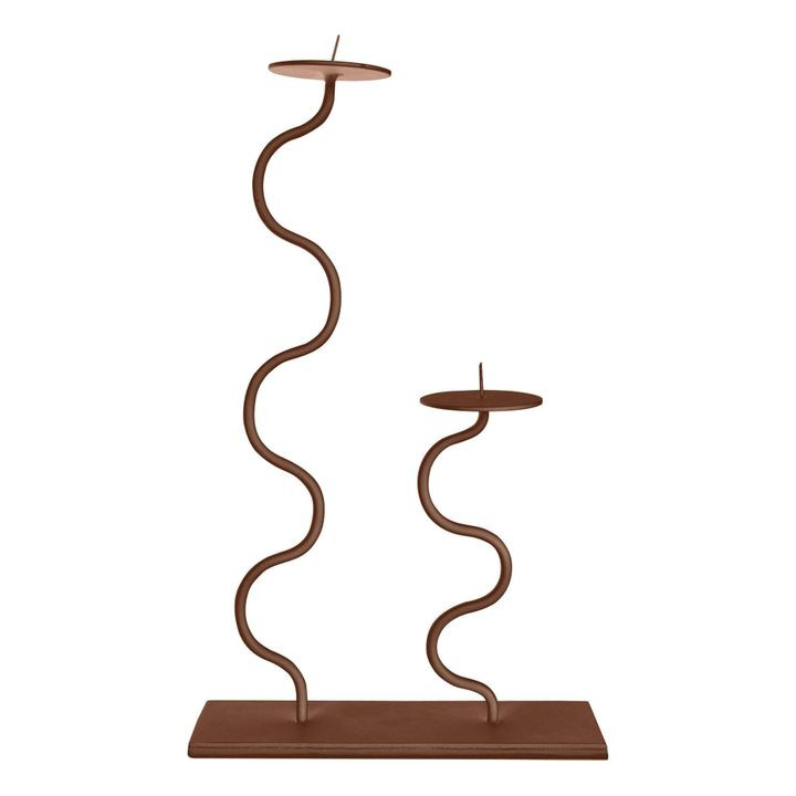 Kaa Metal Candle Holder | Brown | Smallable