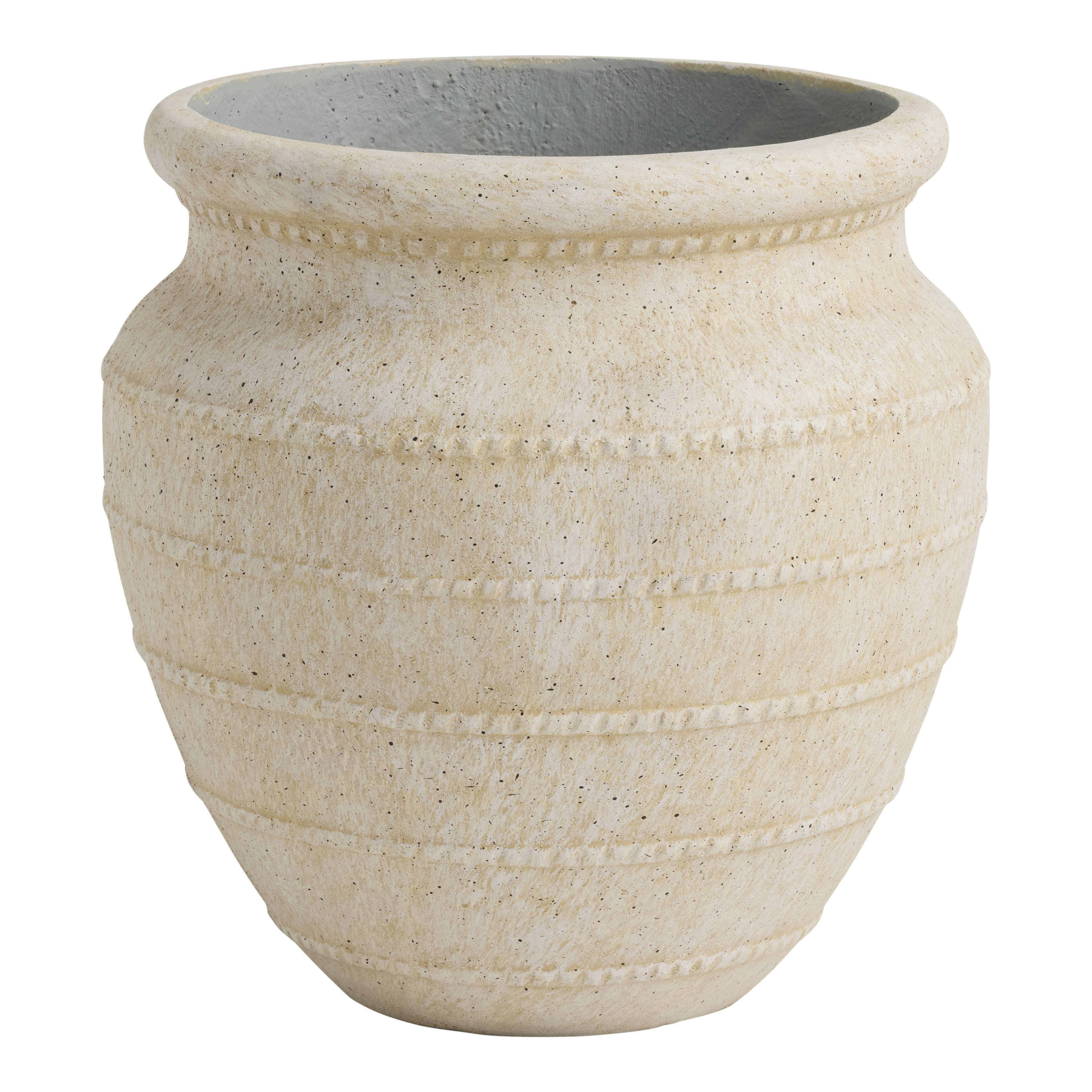 Cassio Ivory Cement Rope Outdoor Planter | World Market