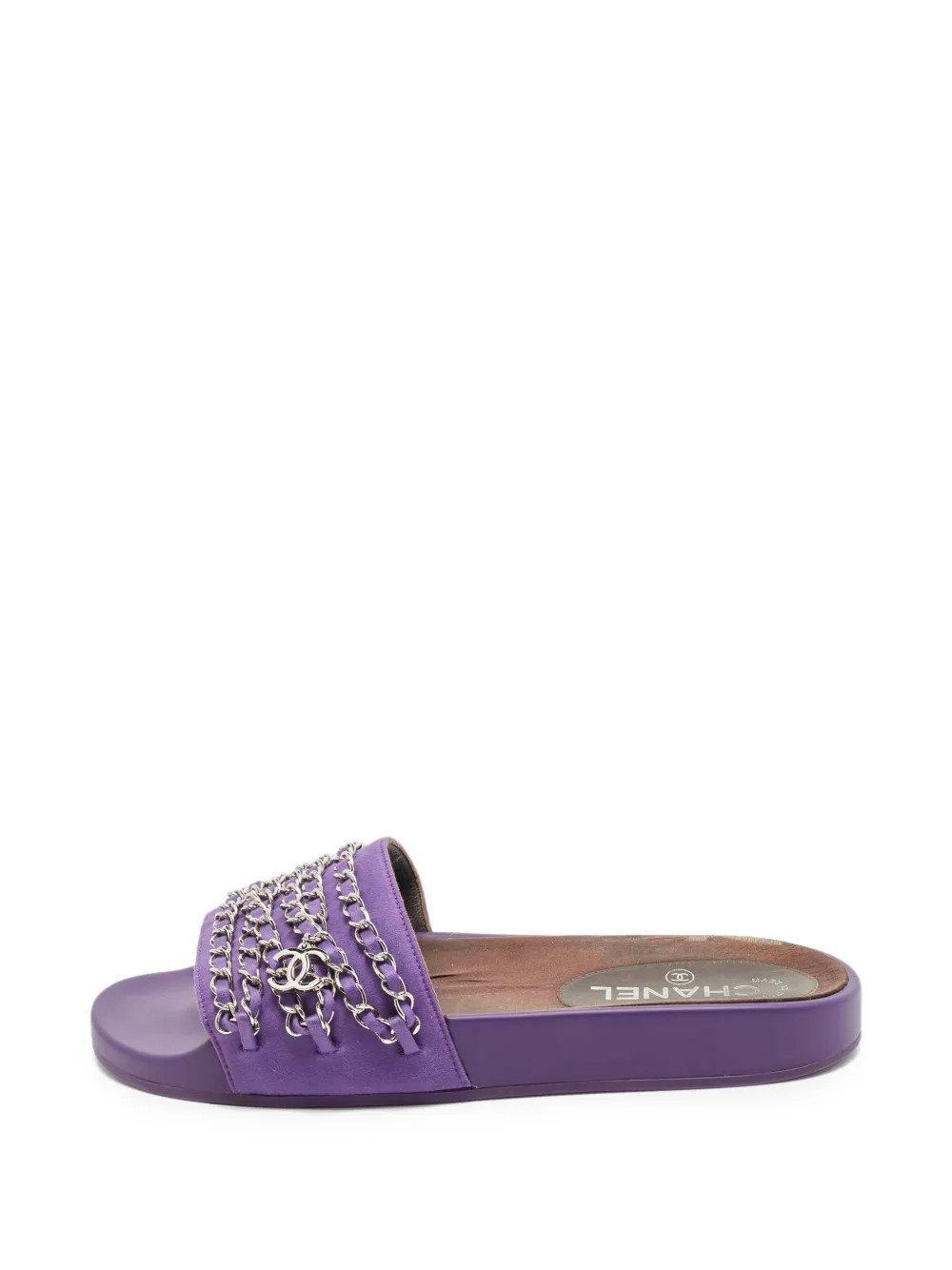 CHANEL Pre-Owned Tropiconic chain-link slides - Purple | Farfetch Global