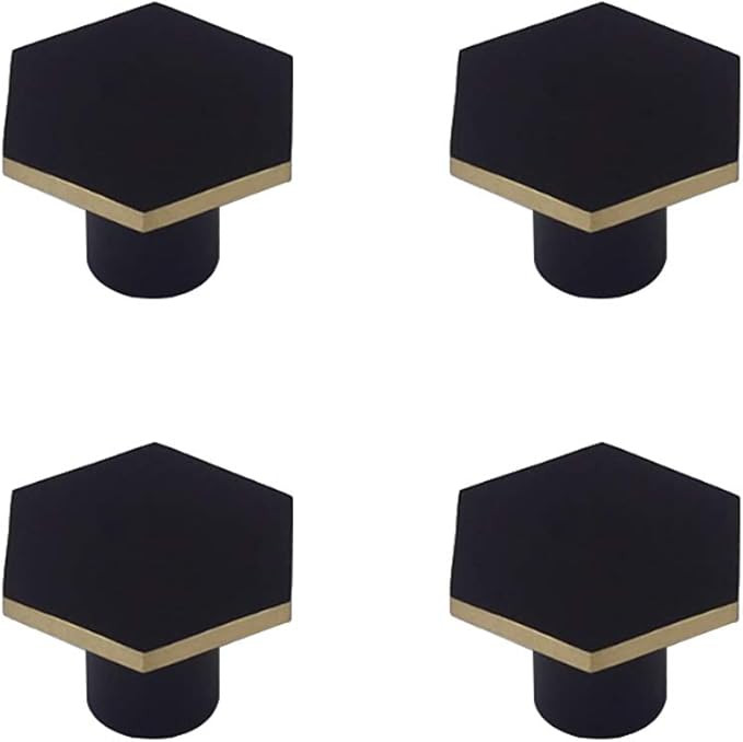 Tiazza 4Pcs Brass Single Hole Small Knobs Handle Wardrobe Cabinet Drawer Furniture Cabinet Door B... | Amazon (CA)