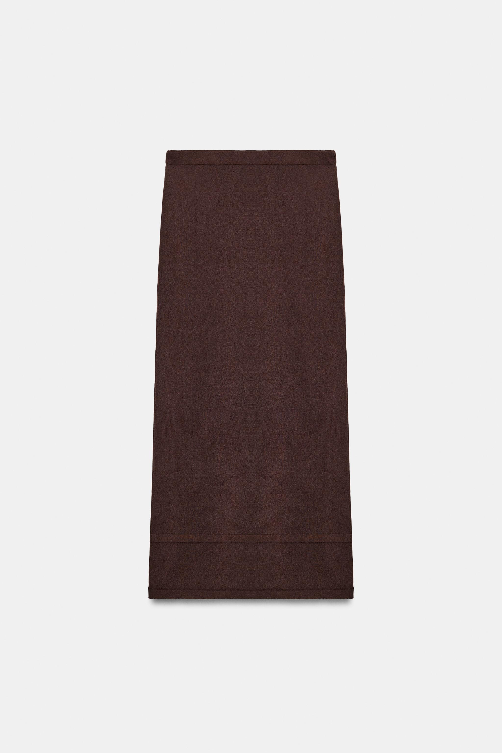 FLOWY KNIT STRAIGHT SKIRT | Zara US