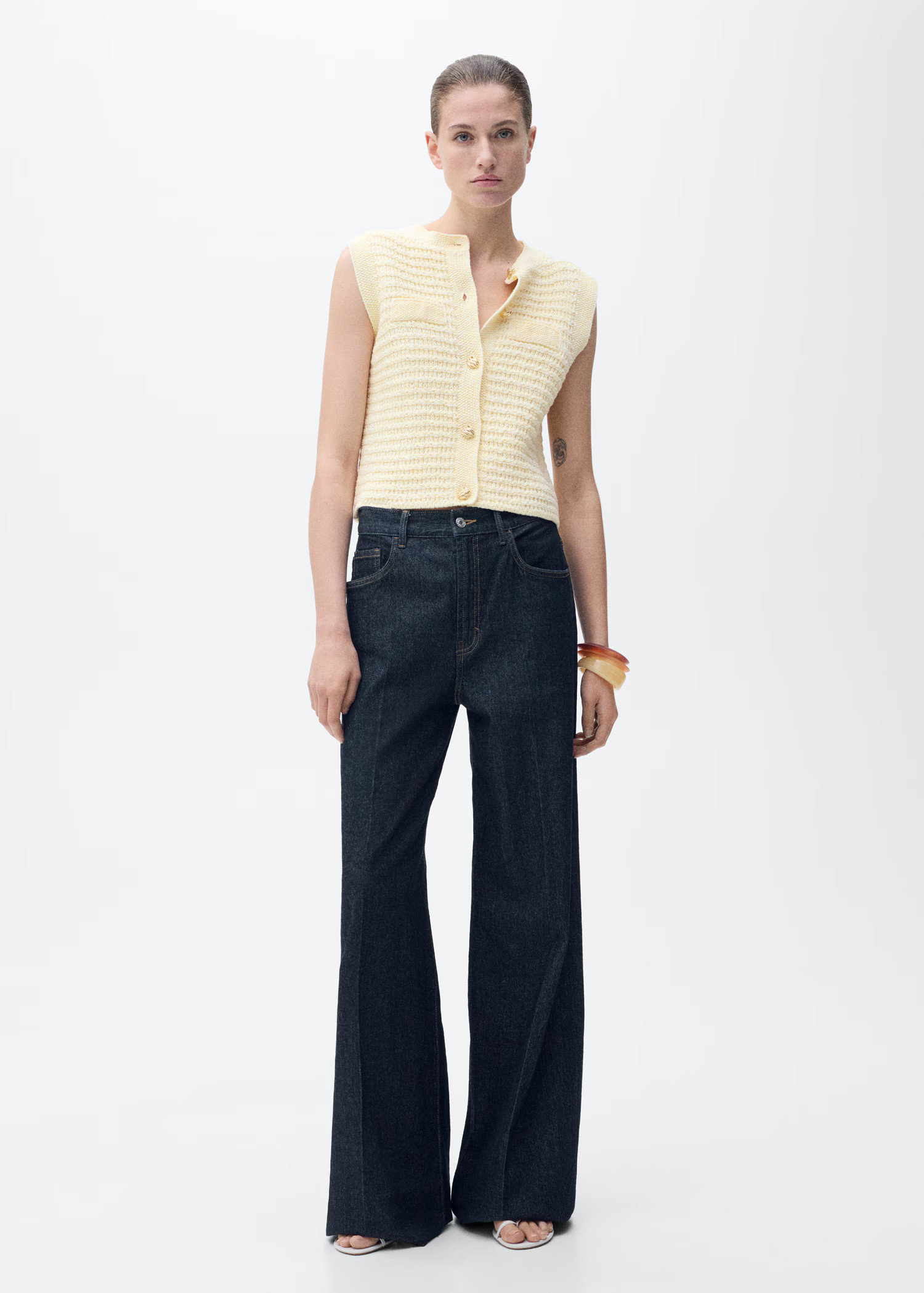 Knitted cardigan with jewel button - Women | MANGO USA | Mango (US/MX/AU)