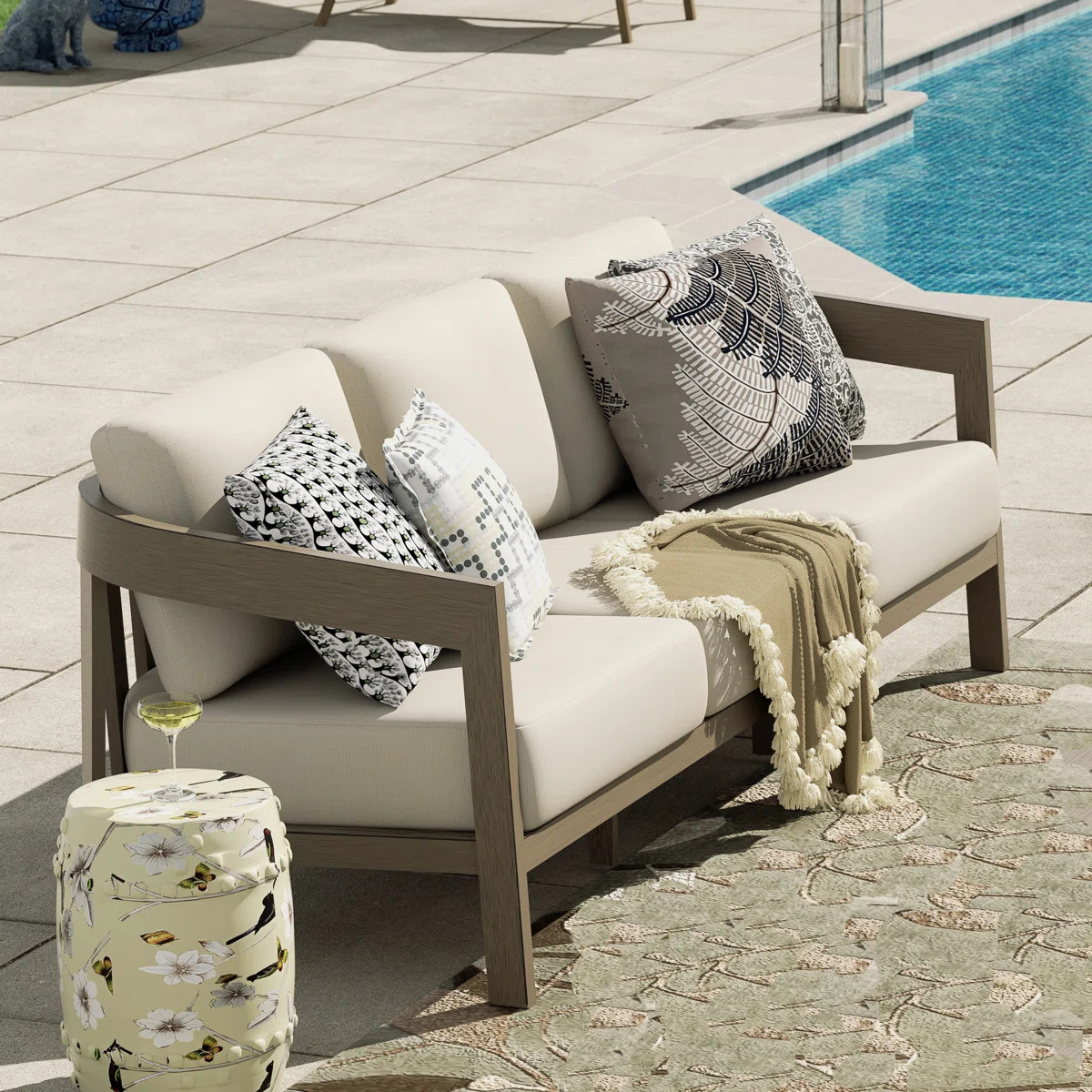 Harmonti Patio 76.5" Aluminum Sofa With Cushions | Wayfair North America