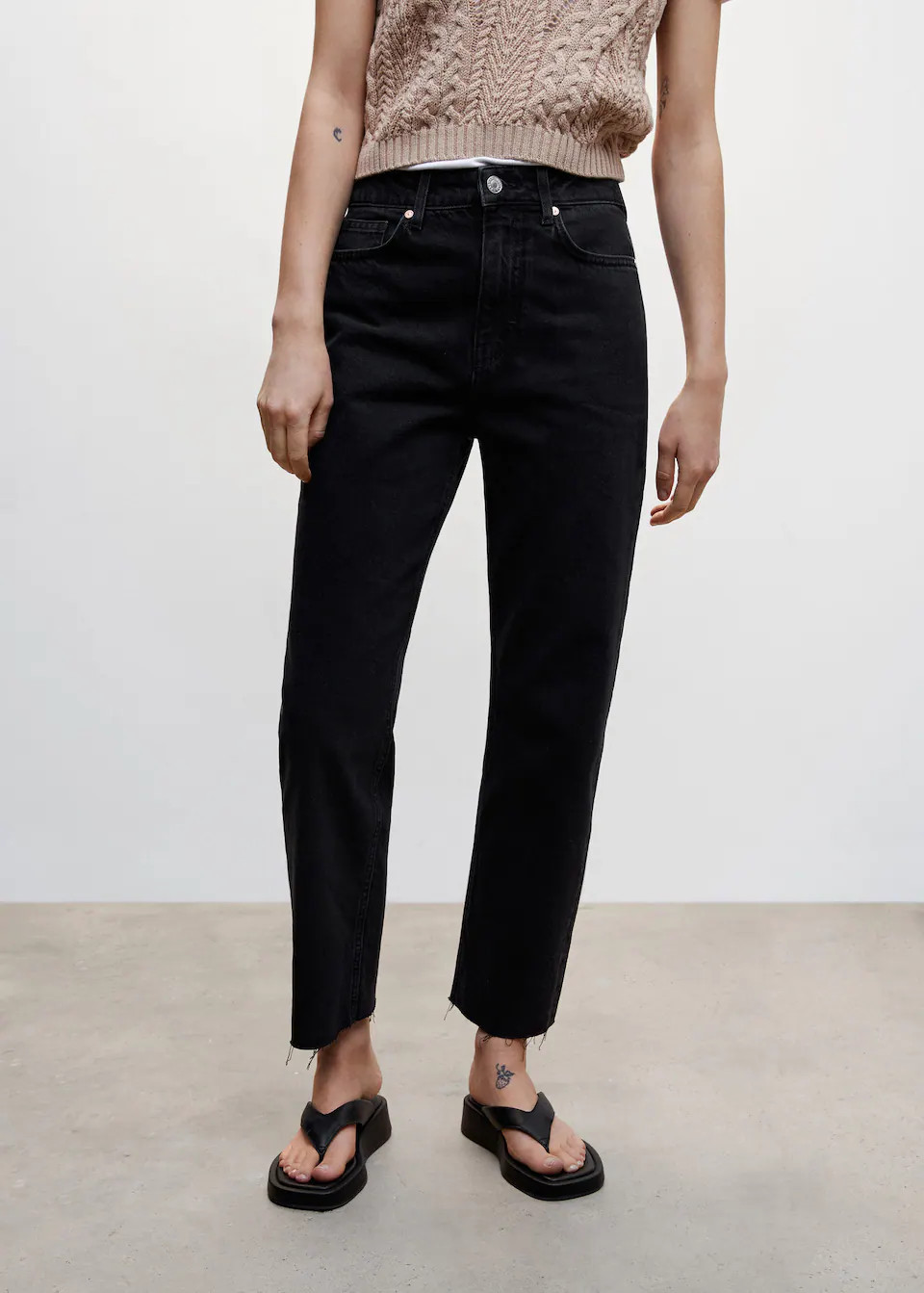 High waist straight jeans | MANGO (US)