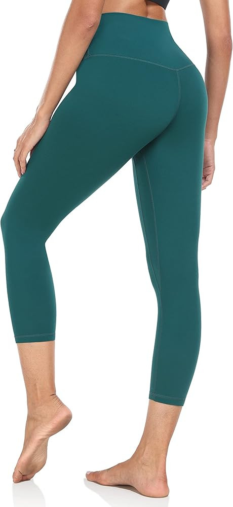 YUNOGA Women's Buttery Soft 21" Inseam Yoga Pants, High Waisted Tummy Control Workout Running Cap... | Amazon (US)