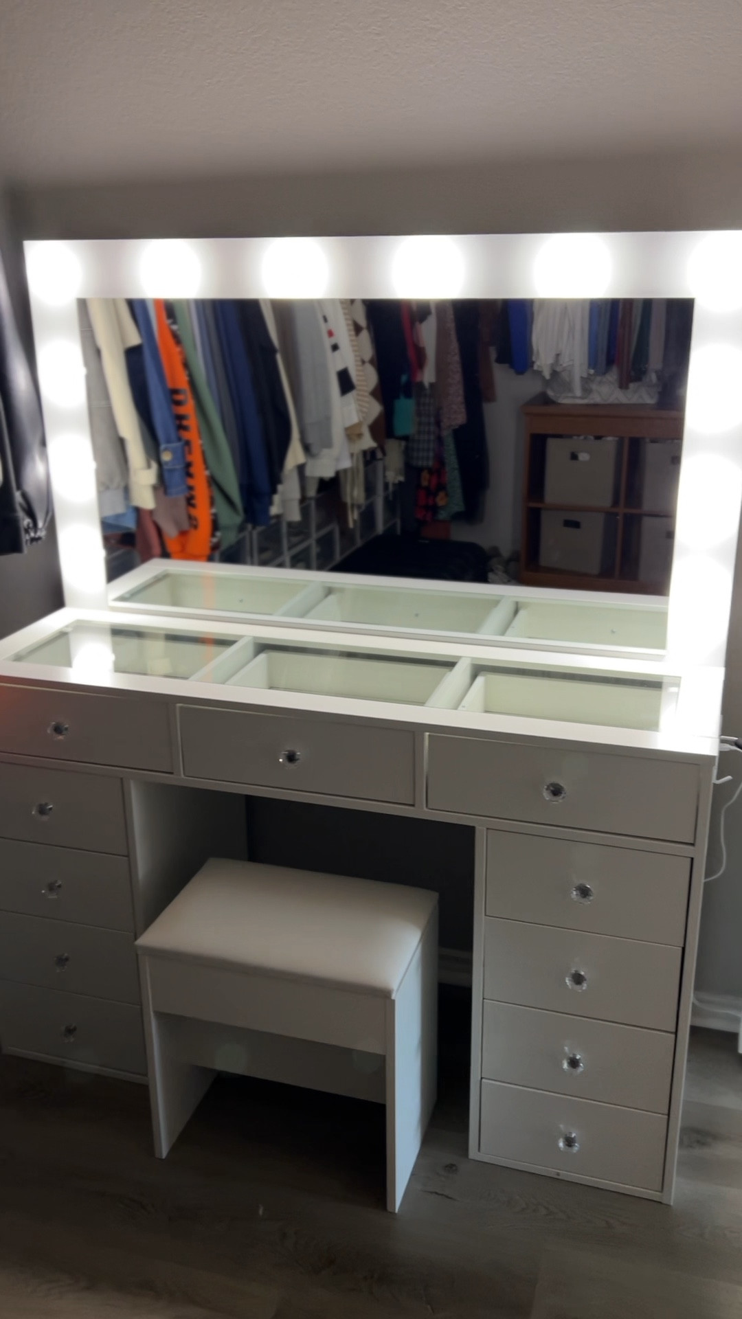 Gift idea for her ✨ Vanity - the perfect vanity for wife, girlfriend or daughter! - vanity - makeup - makeup vanity - 12 drawers - adjustable lights - dimmers - makeup - on sale - chair included - gift idea - home - vanity 

#LTKHome #LTKGiftGuide #LTKBeauty