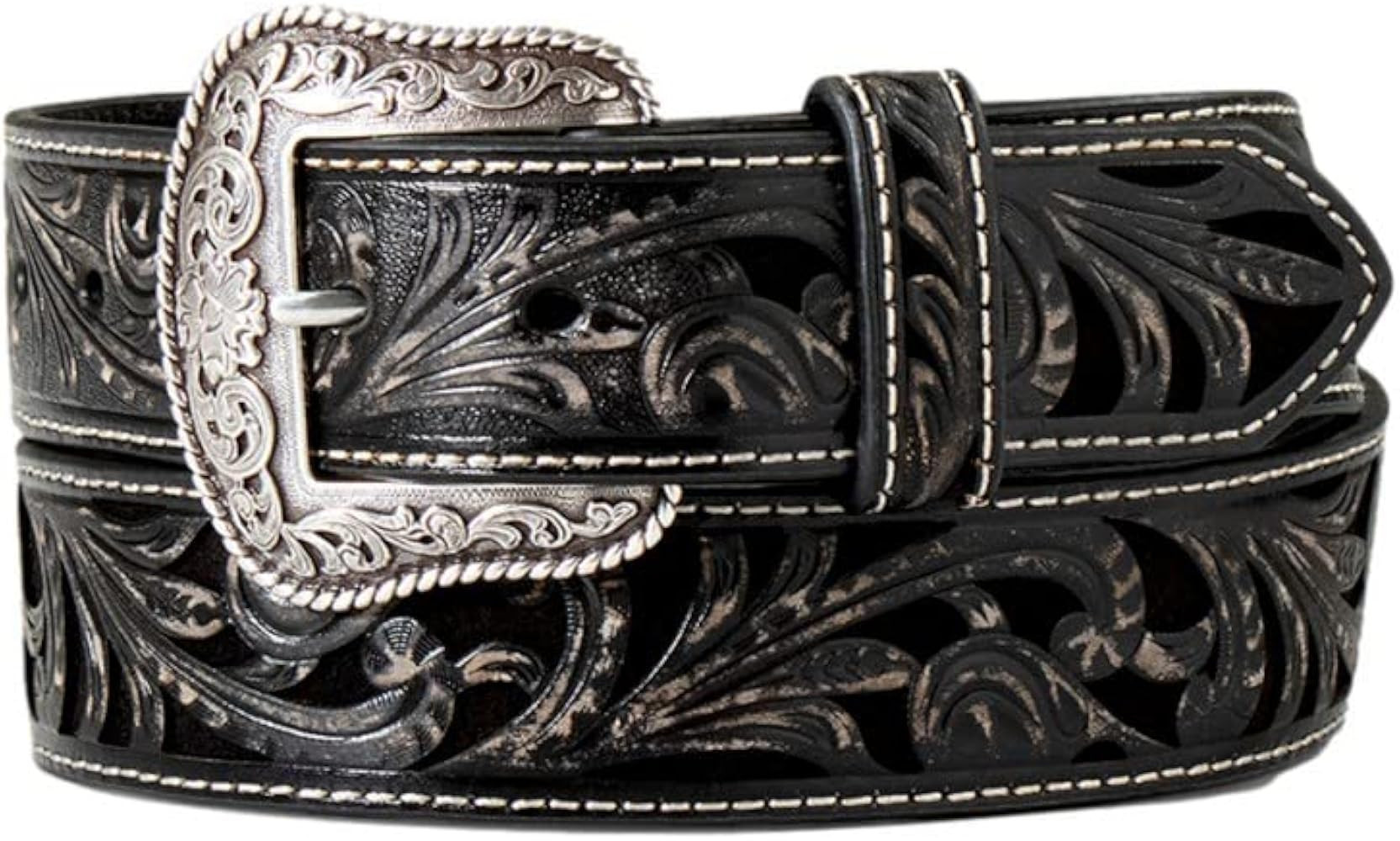 ARIAT Black Floral Embossed Western Belt
Material: Leather
 | Amazon (US)