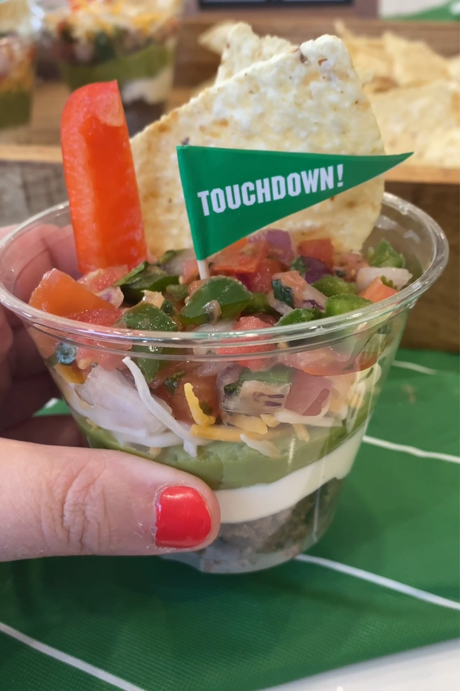 Love these mini flags to add in the top of food for game day! 