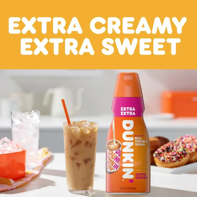 Dunkin' Extra Extra Coffee Creamer, 32 fl oz Bottle | Walmart (US)
