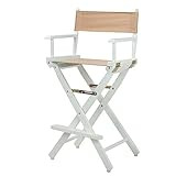 Casual Home Director's Chair ,White Frame/Tan Canvas,30" - Bar Height | Amazon (US)