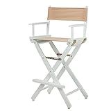 Casual Home Director's Chair ,White Frame/Tan Canvas,30" - Bar Height | Amazon (US)