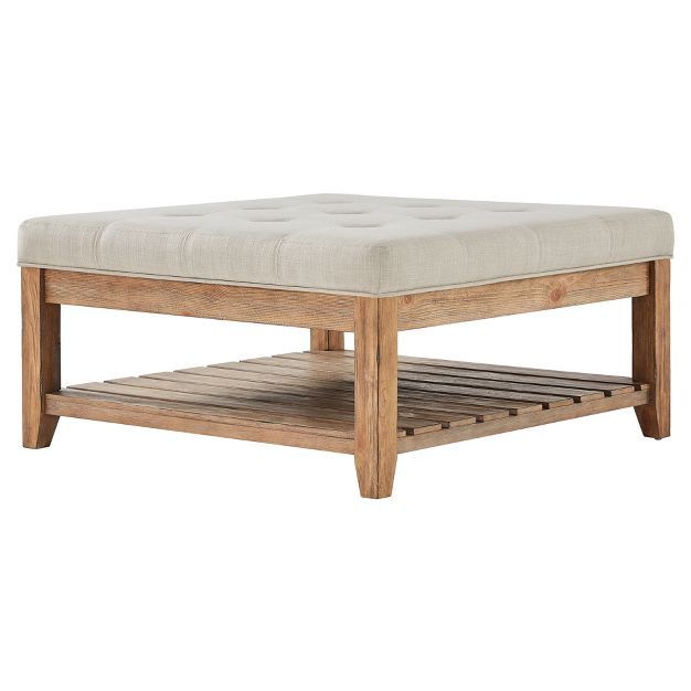 Southgate Natural Dimple Tufted Tapered Cocktail Ottoman - Inspire Q | Target
